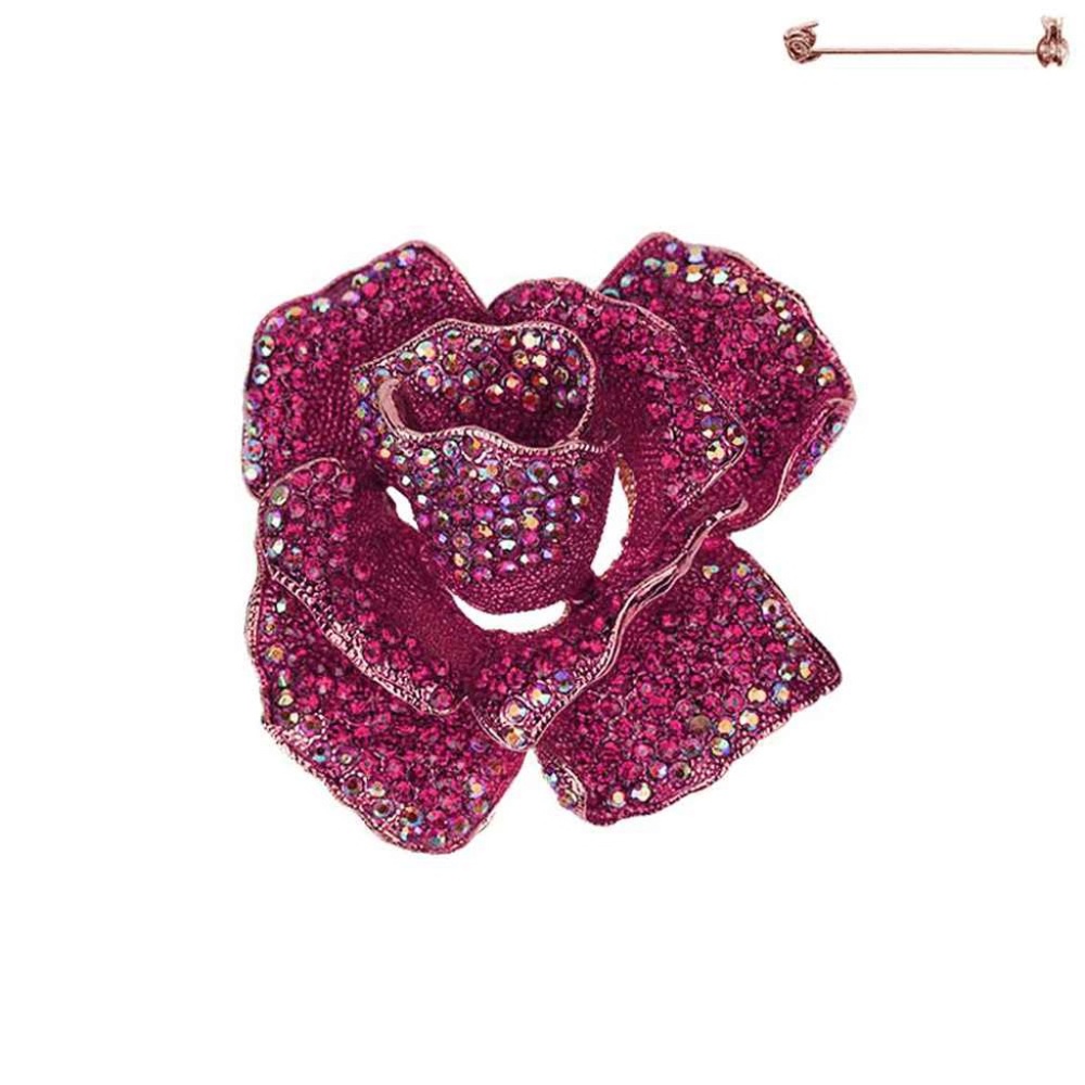 Fuchsia Rose Brooch